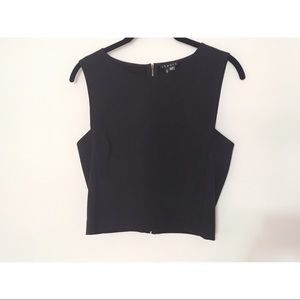 Theory structured crop top with back zipper